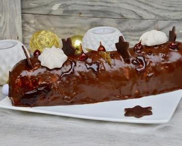 Bûche chocolat - noisettes