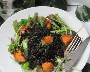 Salade tiède de boudin noir aux patates douces
