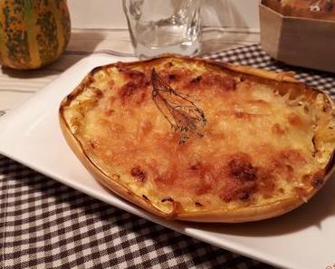 Courge spaghetti gratinée au parmesan et mozzarella