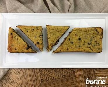 Moelleux diététique à la banane et aux pépites de chocolat {sans sucre, sans beurre, sans gluten}