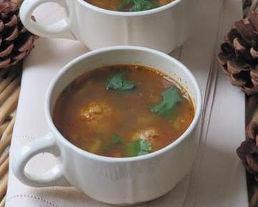 Bouillon d'herbes & boulettes de poulet