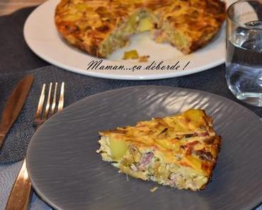 Quiche sans pâte poireau, pomme de terre et bacon
