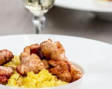 Risotto au safran et homard flambé [recette]