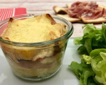 On transforme les restes de raclette en verrine !