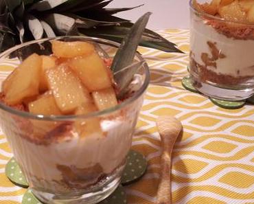 Verrines d'Ananas Flambé au Rhum