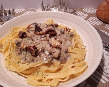 Pâtes Fraîches et sauce au Camembert et Champignons