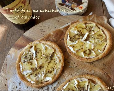 Tarte fine au camembert et cumin, flambée au calvados