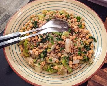 Salade express…et délicieuse – Poireaux, pois chiches et sarrasin