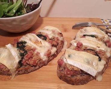 Tartines aux épinards et Brie de Meaux