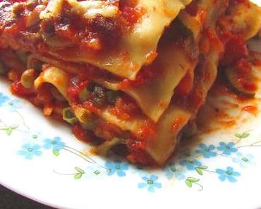 Lasagne végé aux 5 légumes et pignons de pin.