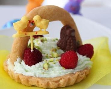 Petit panier au zeste de citron et sa chantilly à la menthe pour Pâques