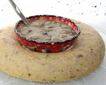 Couronne de jambon fumé et sa sauce aux champignons de Paris