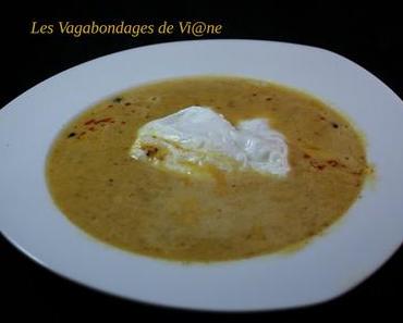 Crème de maïs au chorizo et oeufs pochés