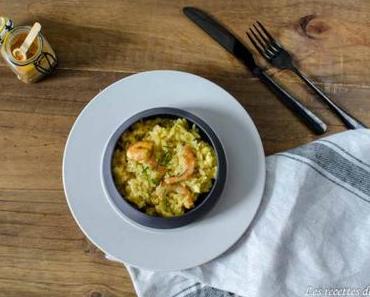 Risotto aux crevettes, curcuma et gingembre