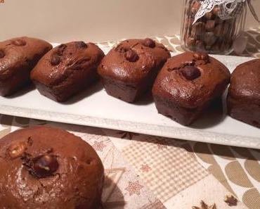 Minis cakes au chocolat et aux noisettes
