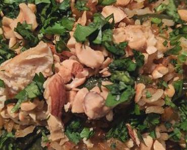Riz sauté au poulet et haricots verts