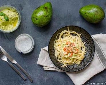 Linguine au pesto d’avocat et écrevisses