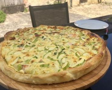 Quiche saumon, courgettes et fromage de chèvre