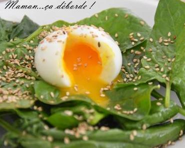 Oeuf mollet sur son lit d’épinard