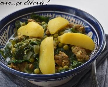 Tajine d’agneau aux blettes et petits pois