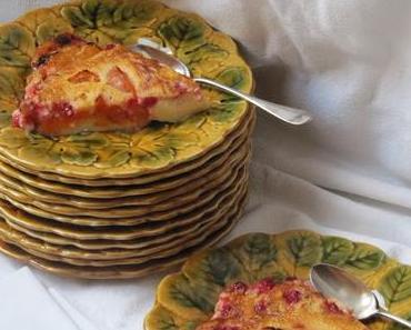 Flaugnarde aux abricots et aux groseilles