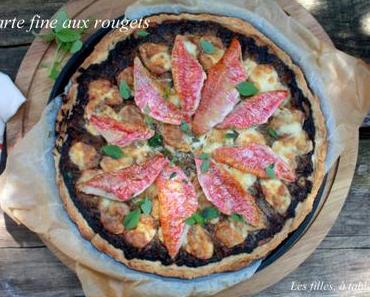 Tarte fine aux rougets, tapenade et mozzarella