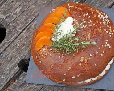 Tropézienne abricots et romarin ou tarte briochée aux abricots et romarin, recette du Chef Eric Kayzer