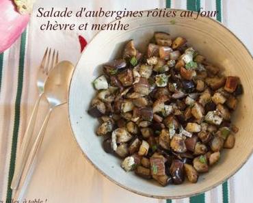 Salade d’aubergines rôties au four, chèvre et menthe