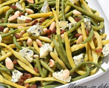 Salade d’haricots verts, amande et bleu d’auvergne