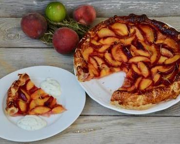 Tarte aux pêches, romarin et citron vert d'Ottolenghi