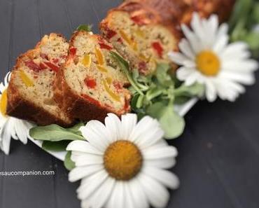 Cake salé aux poivrons mozzarella et chorizo au companion thermomix ou autre robot