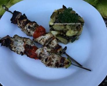 Brochette de poulet marinée au citron et au miel
