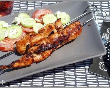 Brochettes de poulet au gingembre et miel