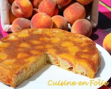 Upside-down cake aux pêches