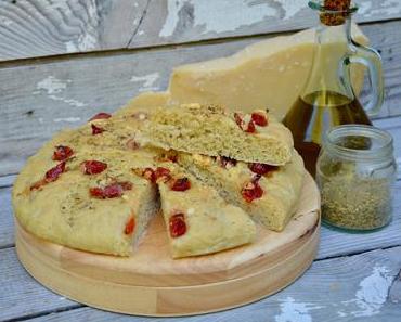 Focaccia poivrons, parmesan &amp; origan