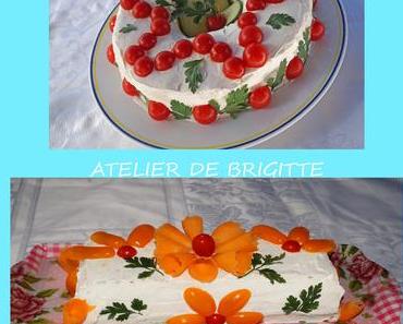 Sandwich Cake au saumon fumé et petites crevettes