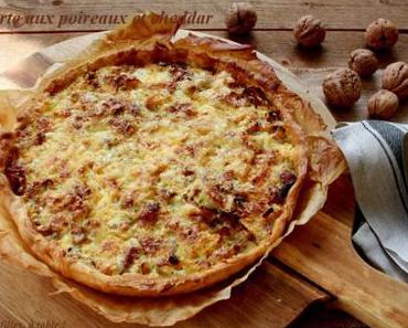 Tarte aux poireaux et cheddar