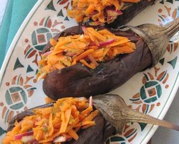 Aubergines aux carottes râpées