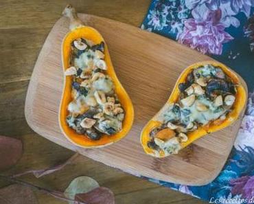 Courge butternut farcie aux champignons et bleu