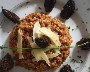 Risotto au petit épeautre et aux morilles