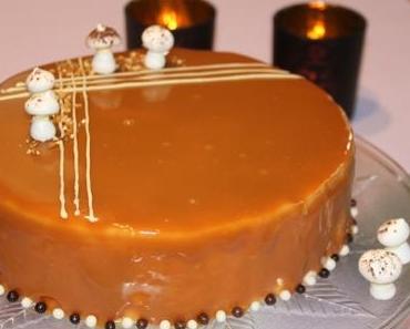 Entremets poire, vanille & caramel