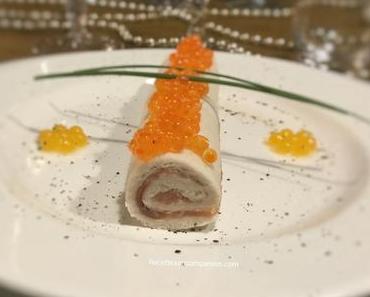 Mini bûche au saumon et sa crème au citron