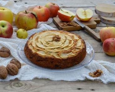 Gâteau pommes noix