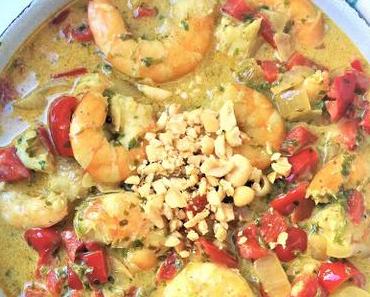 Curry de gambas au poivron