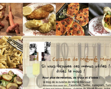 menus de la cuisine de mémé Moniq du 21 au 26 novembre