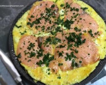 Omelette au saumon et au boursin