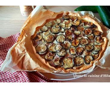 Quiche à la courgette, au chèvre et à la saucisse de Montbéliard